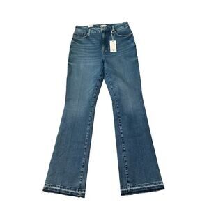 Good American Flare Leg Jeans Women 10/30 Blue Denim Medium Wash 5-Pocket Cotton